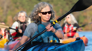 Women kayaking. Image used for offers and discounts page and for Event Day Membership