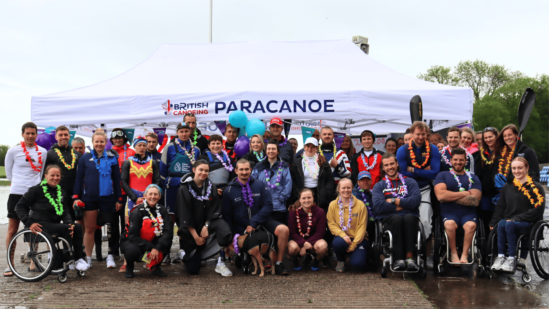 Paddle UK / British Canoeing Staff after taking part in a Paracanoe event