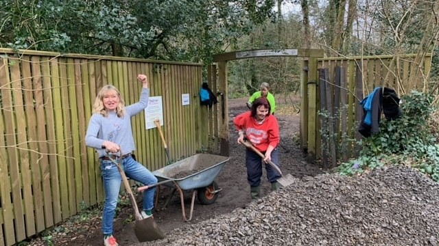 Volunteers working at Holne Bridge