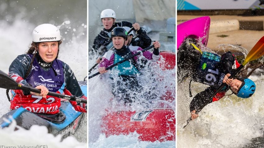 White water paddlers in action