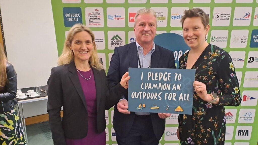 Ashley Mecalfe, PAddle UK CEO, and MPs at Outdoor for All launch