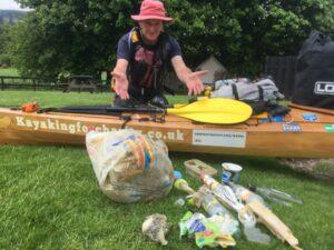 Roy Beal with the litter he's found
