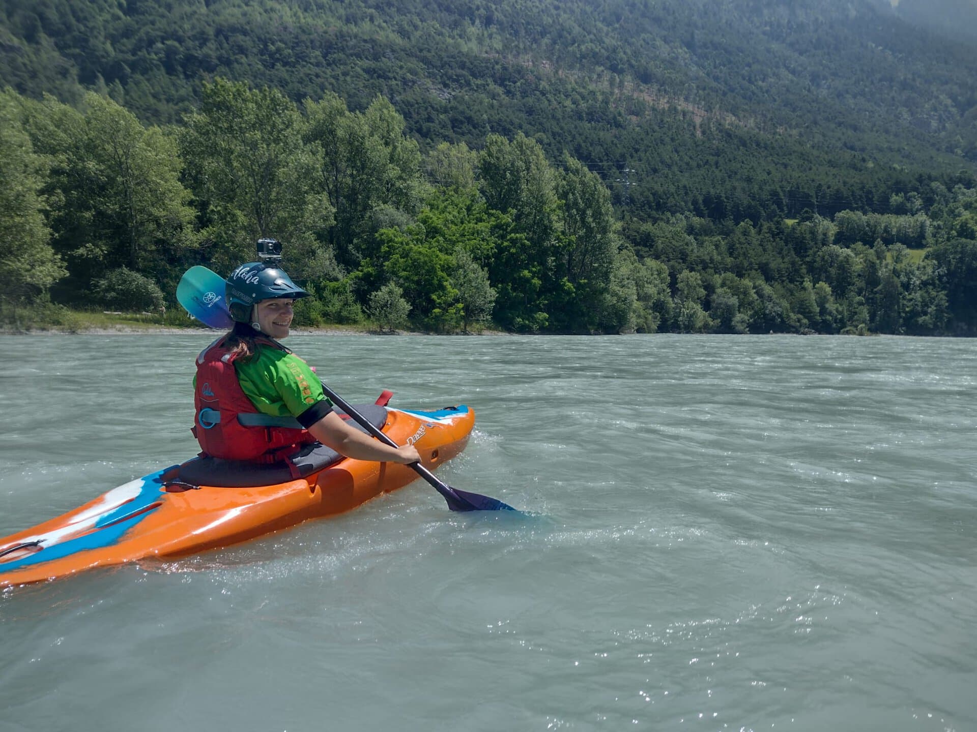 #ShePaddles Ambassador Charlotte Fife in a kayak