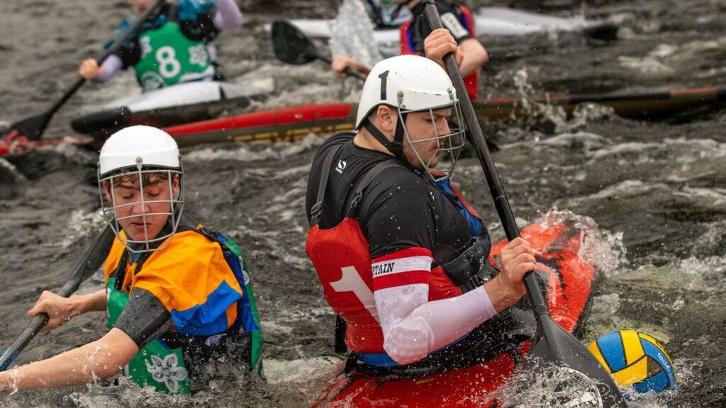 Action from the Canoe Polo National Championships