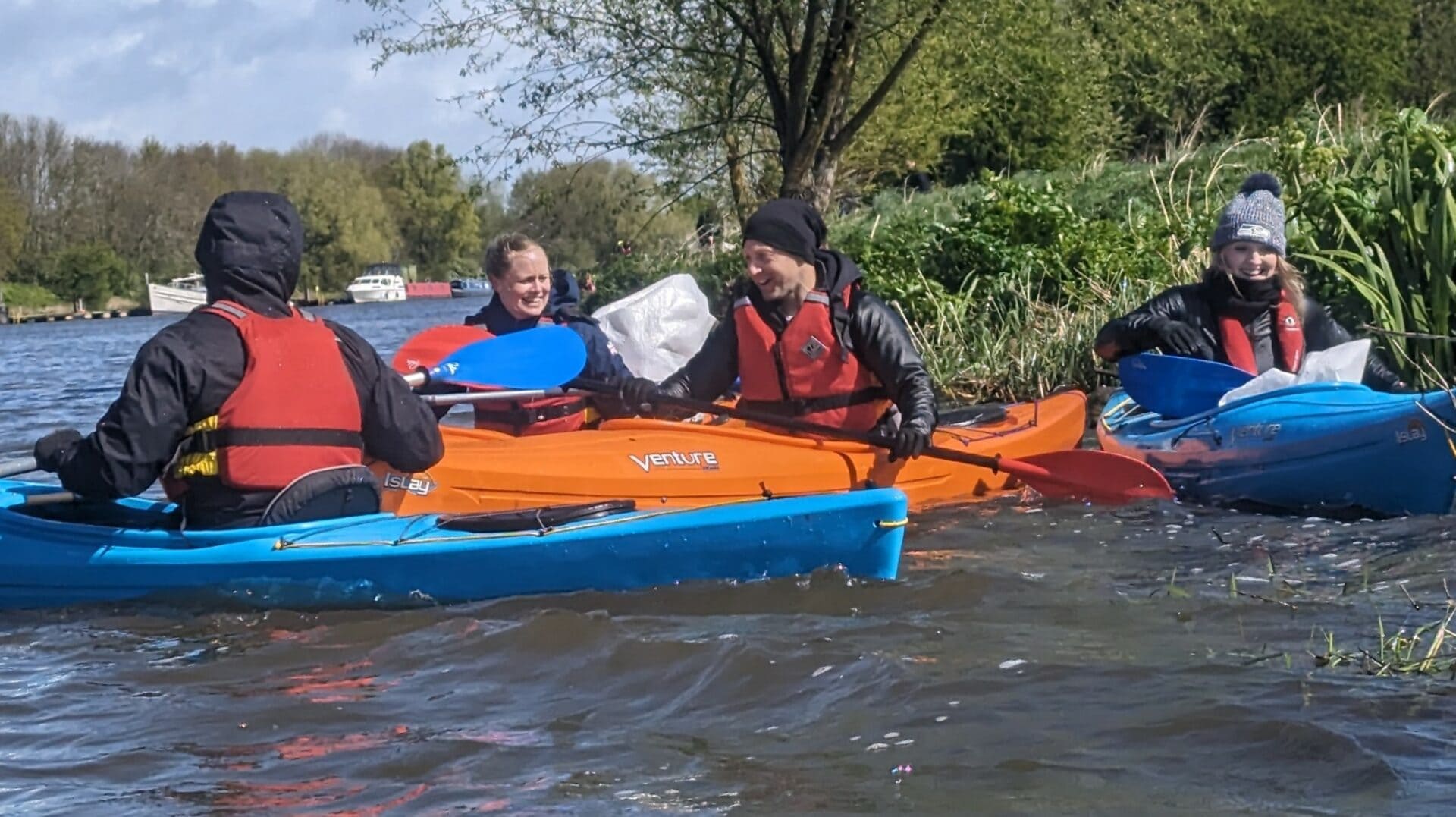 Paracanoe team out on the River Trent