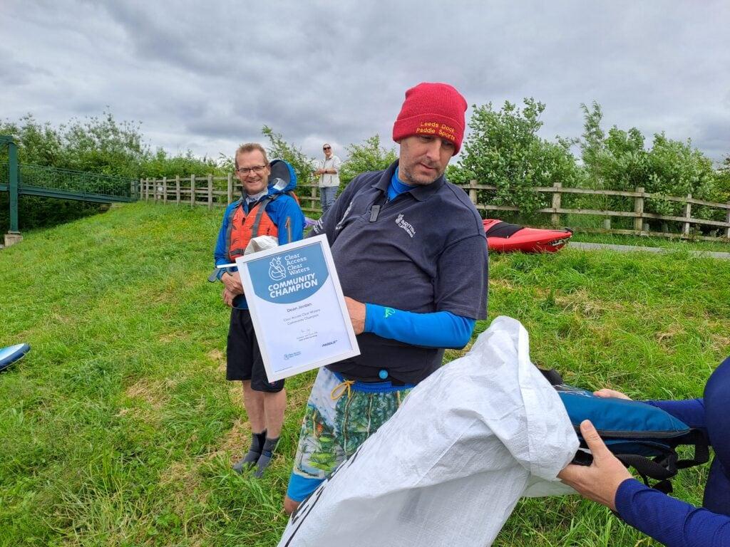 Dean Jordan presented with a Clear Access, Clear Waters award