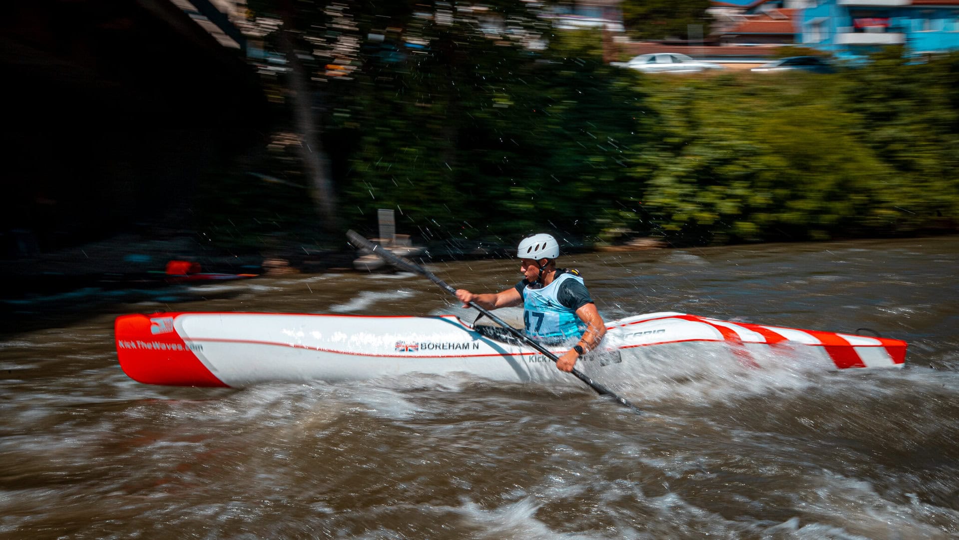 Nick Boreham in action in the K1 final