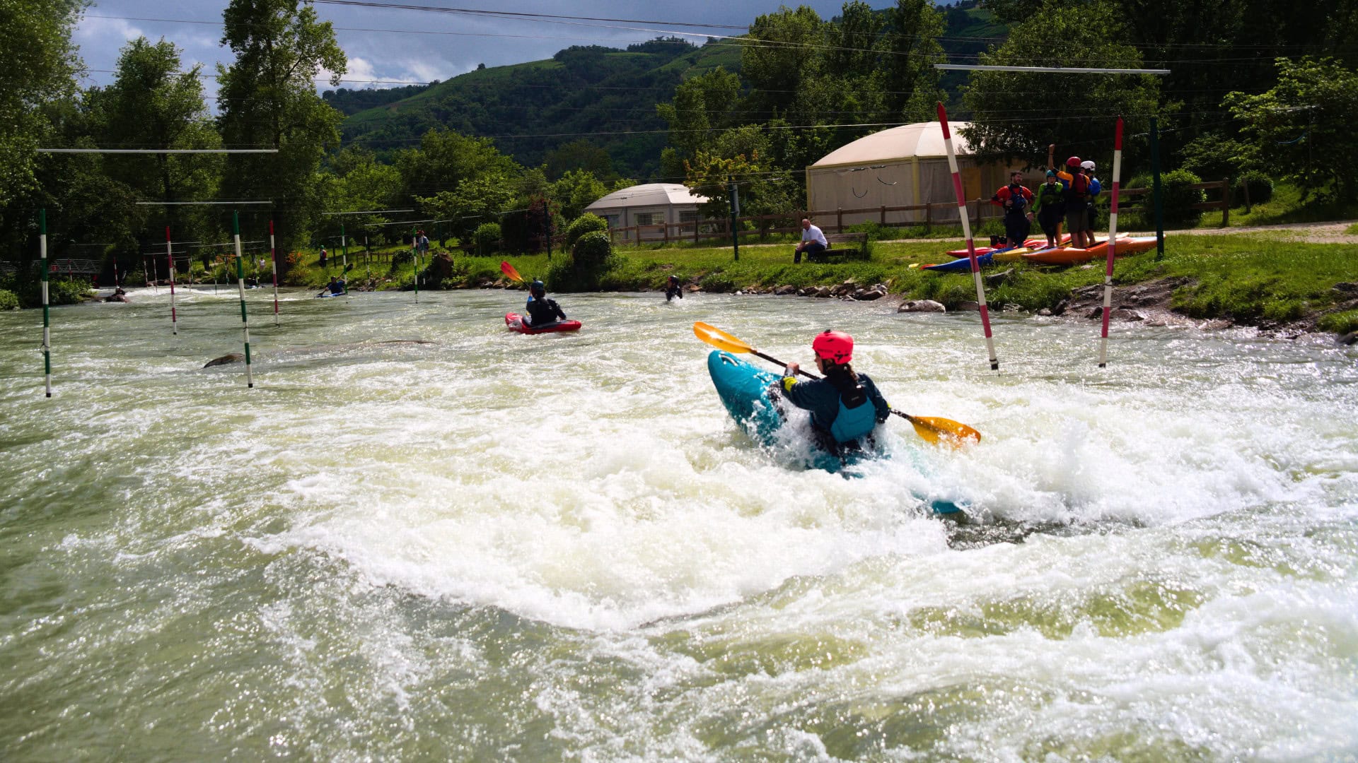 #ShePaddles Ambassador, Eleanor Addison, white water kayaking in the Alps