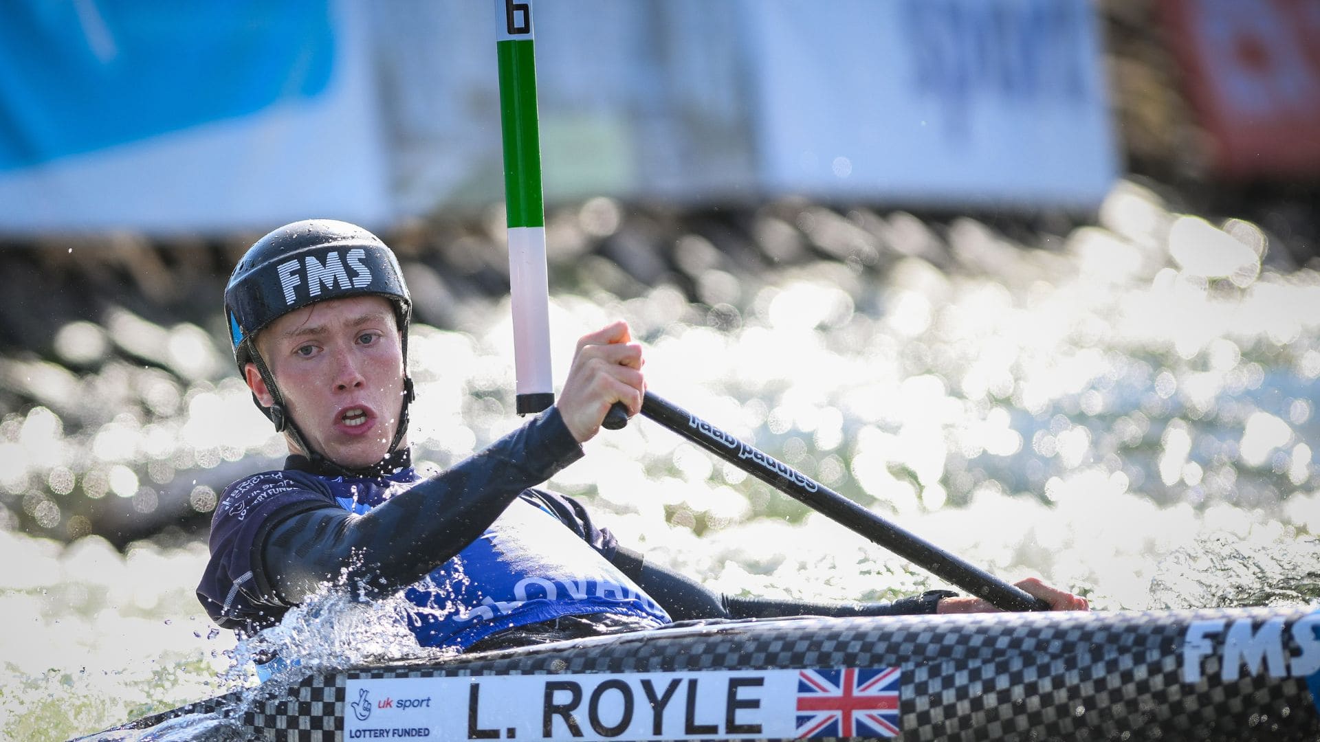 Luc Royle canoeing in U23 World Championships final in Liptovsky.