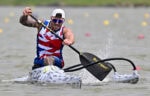 Jack Eyers (GBR) during the Paracanoe World Championships/Canoe Sprint World Cup in Szeged, Hungary.