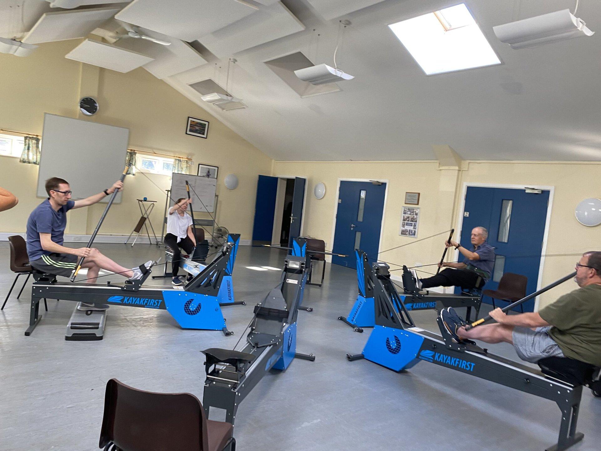 Ergo sessions for participants with multiple sclerosis at the Samson Centre in collaboration with Wey Kayak Club