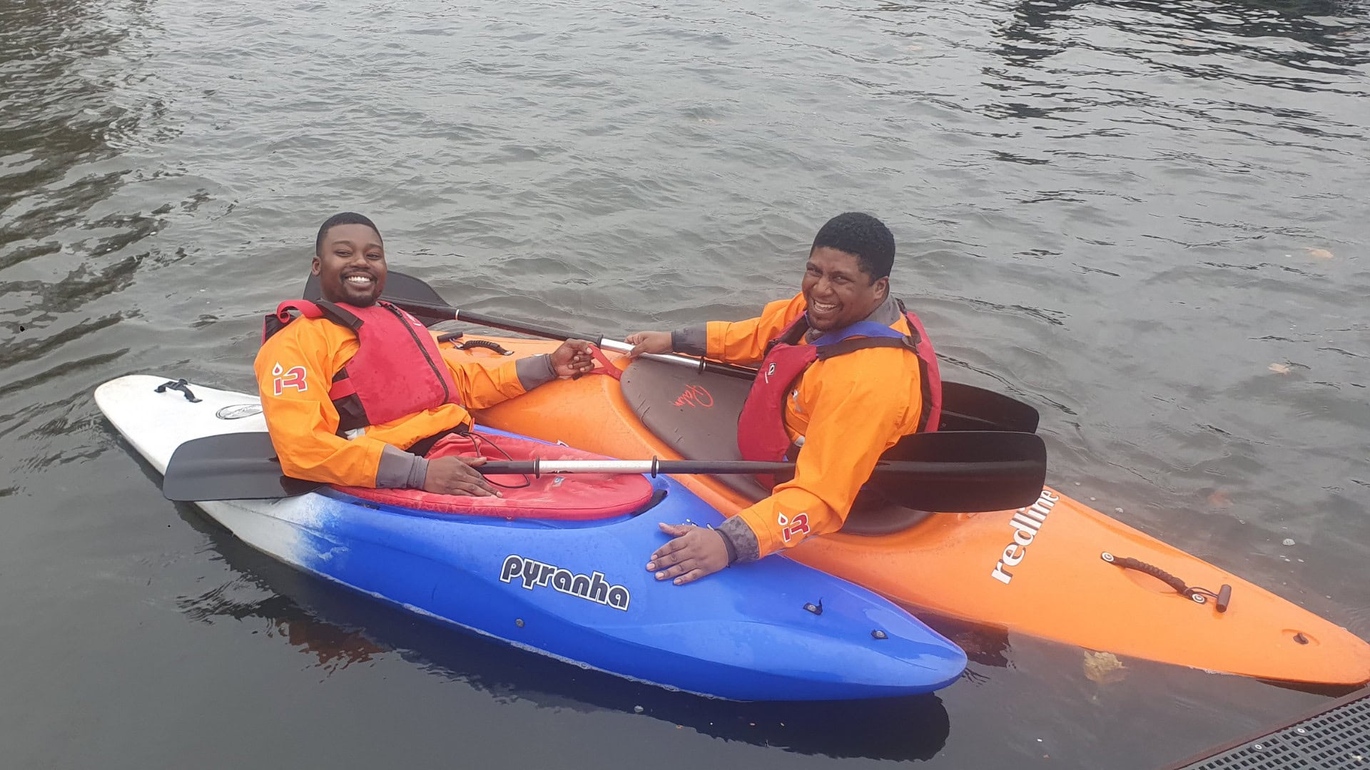 And Fitness For All kayaking session. Two men in kayaks