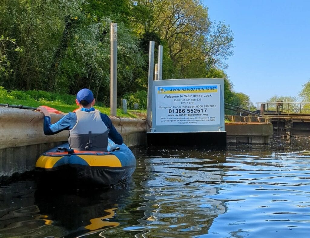 Sign about waterways licencing on the River Avon