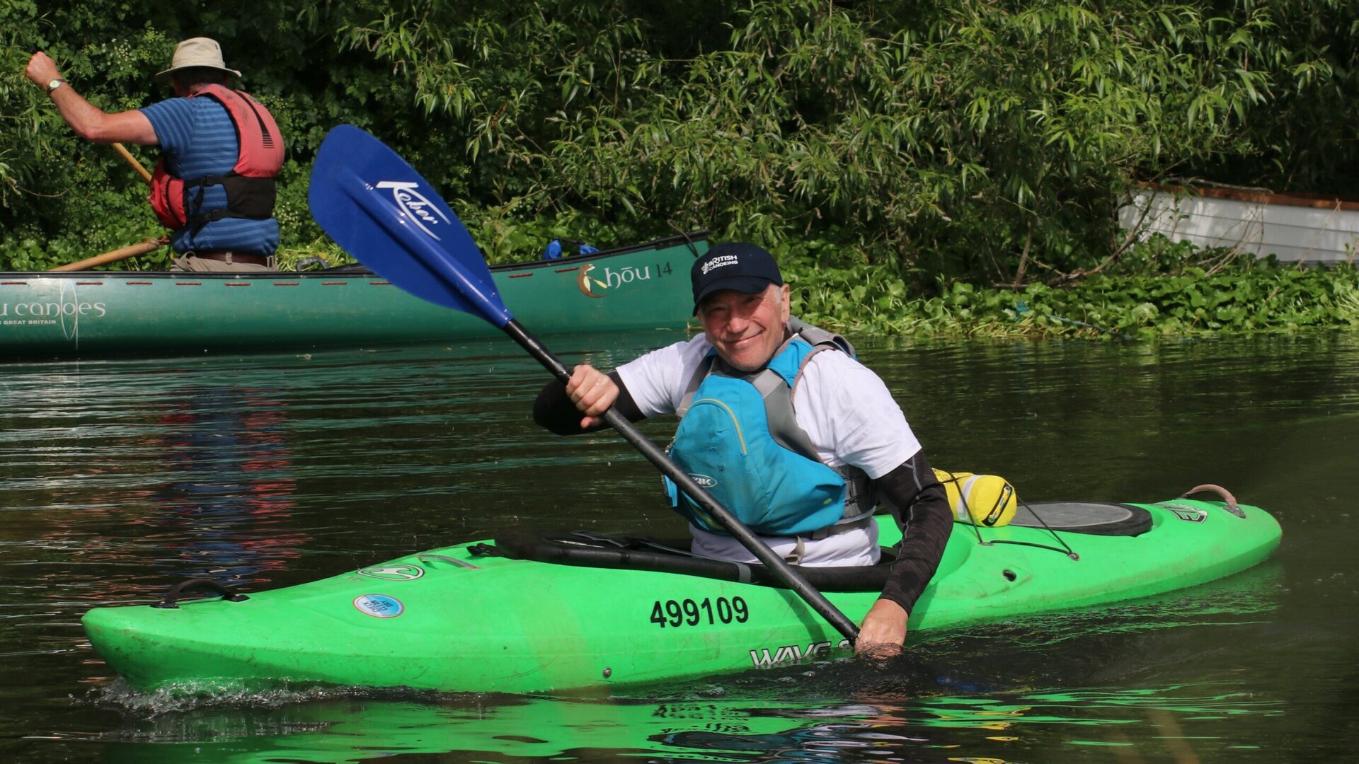 Andy Gee on floating pennywort patrol