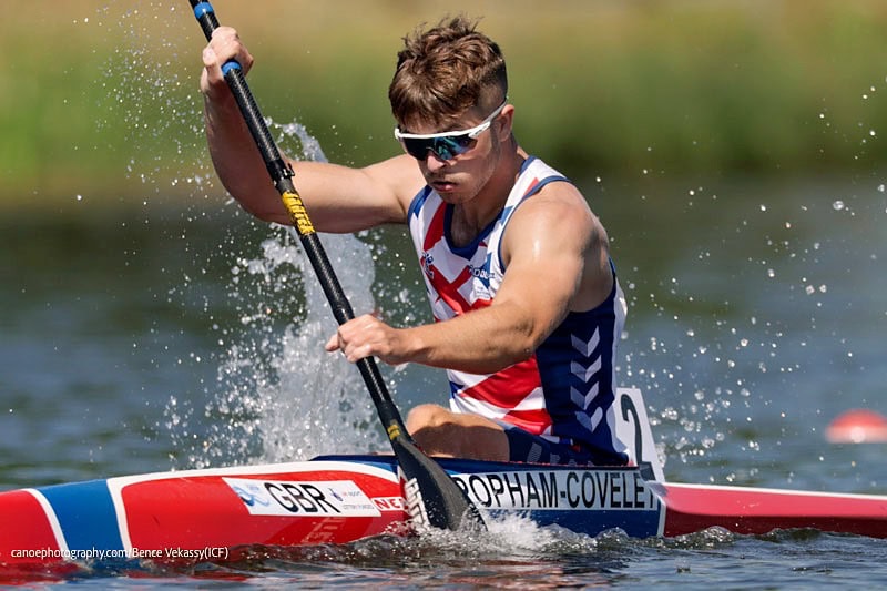 Gabriel Popham-Coveley competing in U23 K1 500