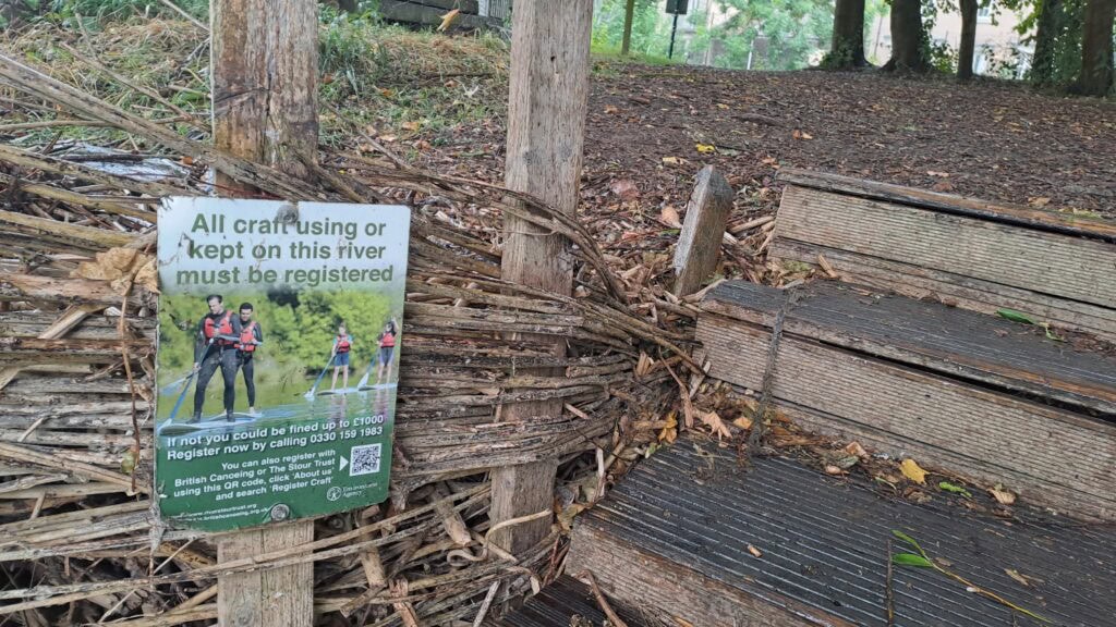 Environment Agency signage on the River Stour