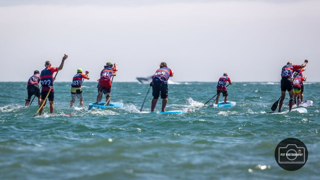 SUP paddlers out at sea