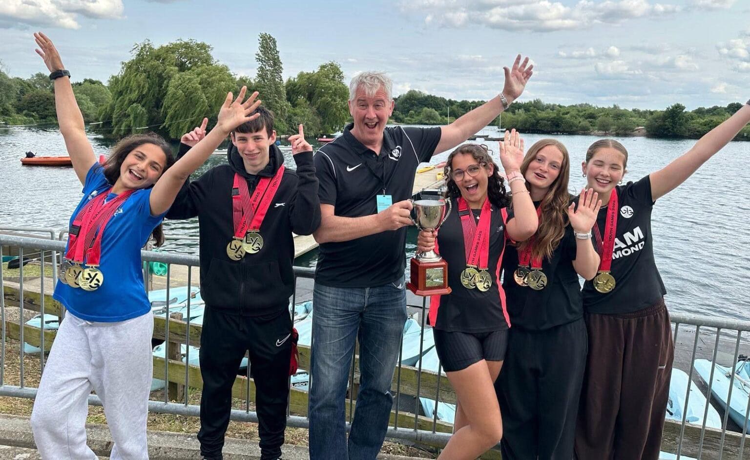 Borough winners celebrate at the London Youth Games.