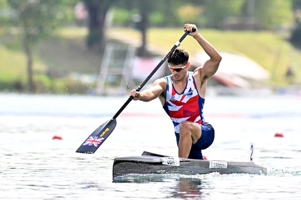 Thomas Lambert (GBR) in the Mens c1 500m during the 2025 Sprint and Para Canoe World Championships at Idroscalo Regatta Course, Italy.