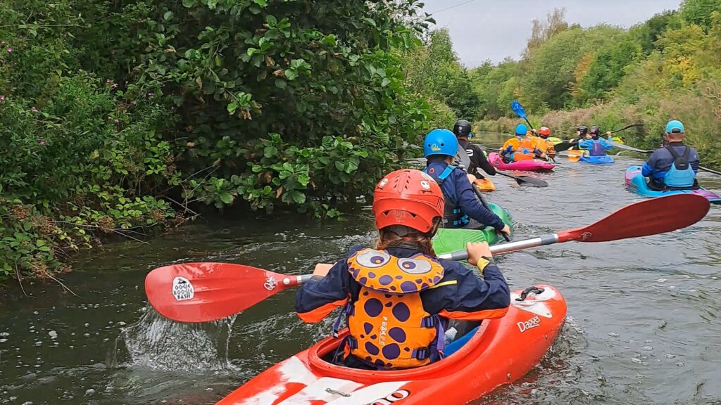 Paddlers of all ages on Chesterfield canal