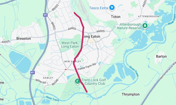Map of Erewash Canal