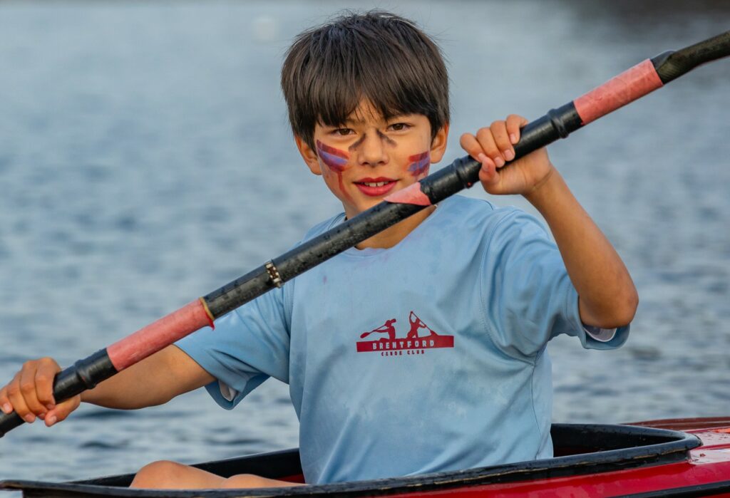 Junior Brentford paddler competing in Mini Sprints.