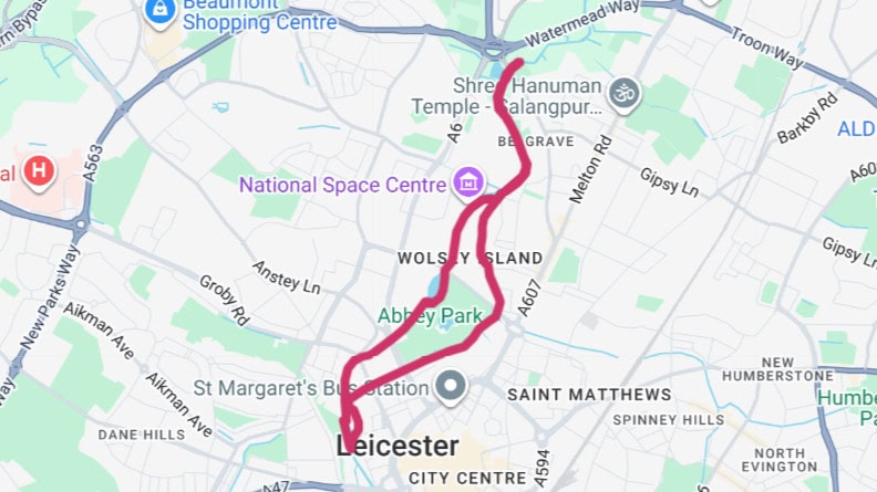 Map of the Leicester Loop
