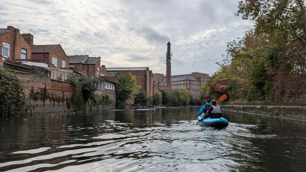 Paddling past Leicester chimneys