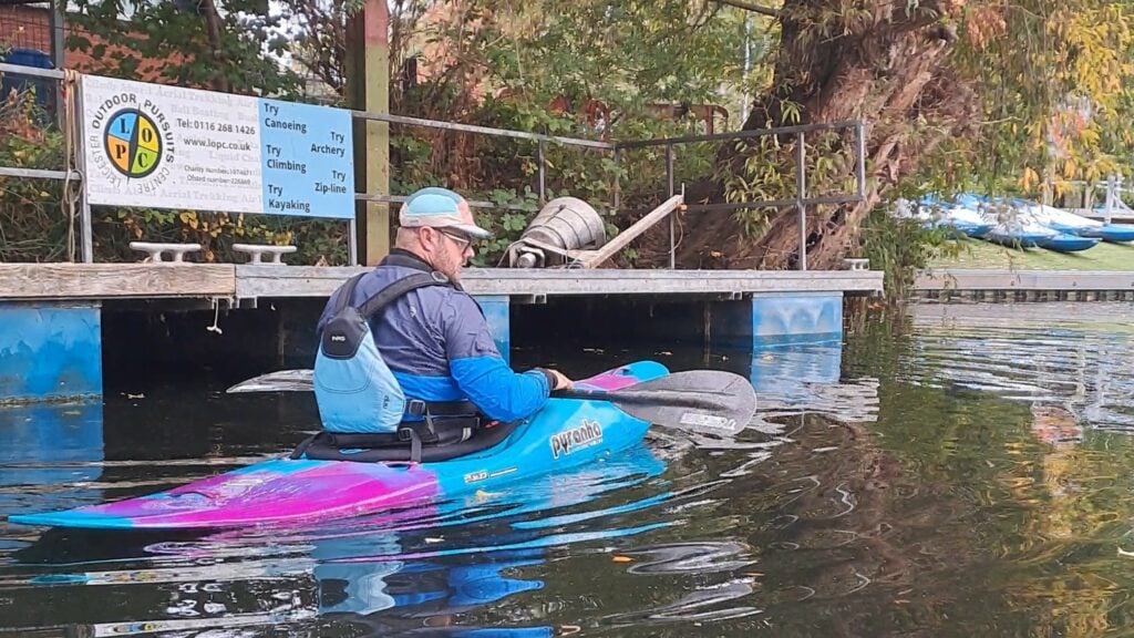 Getting on the water in a kayak